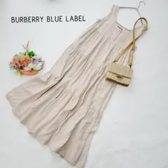 バーバリーブルーレーベル＊ティアード ワンピース リネンブレンド♪