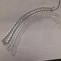 サービス！！　天然石　ビーズ　水晶　8㎜６㎜４㎜　３本 051