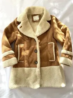 【130cm】zara girls 茶色ベージュ白　ボアコート