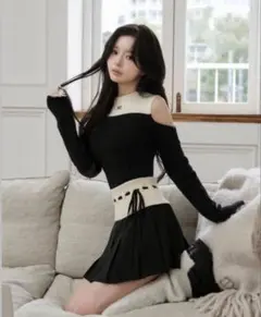 Darich ショルダーオープンニットセットアップ 27日迄期間限定定価以下価格