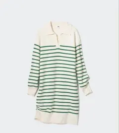 ユニクロ　 スムースコットンボーダーニットワンピース 長袖