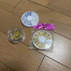 ネイルパーツ 3個セット ビーズ 金色
