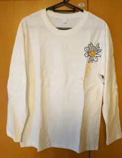 【新品未使用】デイジー柄 ホワイト 長袖Tシャツ S