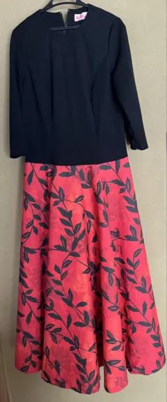 ハワイアンロングドレス　赤&黒