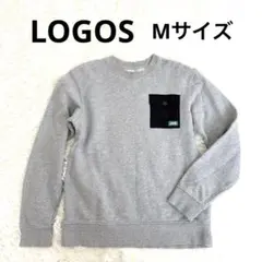 ロゴス LOGOS スウェットシャツ トレーナー Mサイズ グレー クルーネック