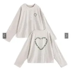 GRL バックハートプリントロンT オートミール FREEサイズ