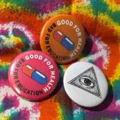 C02★フリーメイソン 缶バッチ 3個★カプセル AKIRA アキラ 雑貨 古着