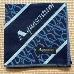 【新品未使用】Aquascutum アクアスキュータム ハンカチ ネイビーのサムネイル