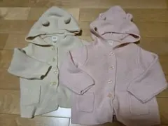 クマ耳付きニットカーディガン2点セット　18-24Month