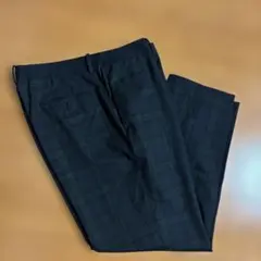 ネイビー チェック柄 スラックス XL