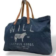 WILL LEATHER GOOD トートバッグ デニム 本革 A4 1423