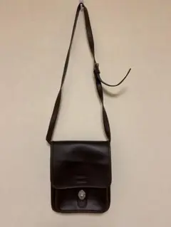 ダークブラウン レザー ショルダーバッグ