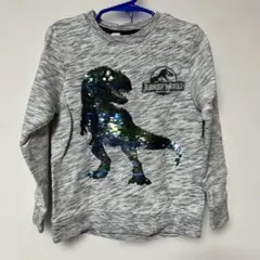 H＆M スパンコール恐竜裏起毛トレーナー