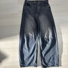 INED ダークブルー ワイドレッグデニム