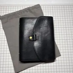 【美品/職人製】A4 本革 クロコ型押し ノートカバー ポートフォリオ 黒 美品/職人製】A4 本革 クロコ型押し ノートカバー ポートフォリオ 黒