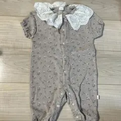 tête à tête 花柄刺繍ロンパース 80