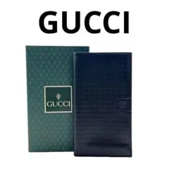 箱付 GUCCI オールド グッチ 長財布 札入れ GG ロゴ レザー ブラック