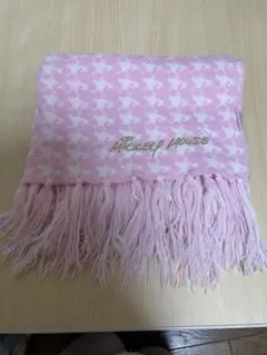 Mickey Mouse ピンク フリンジ ストール