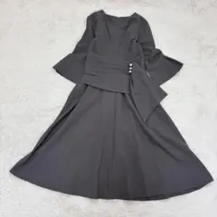 美品✨ルイルエブティック　ウエストパールフレアワンピース　パーティードレス