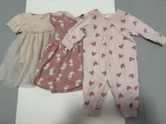 H&M ロンパース・ワンピース 70サイズ 3点セット