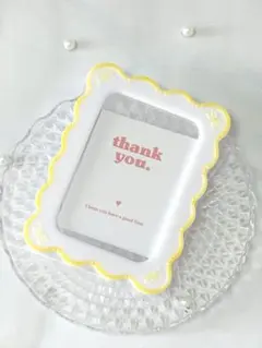 トレカケースデコ　ホワイトイエロー　レース　トレカ 硬化ケースデコ