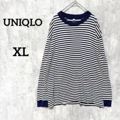 UNIQLO ボーダーロンT 長袖カットソー XL ブルーメンズ春秋綿100