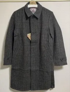 ハリスツイード　Harris Tweed ステンカラーコート　グレー