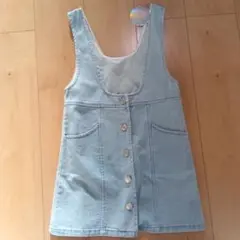 デニムジャンバースカート 125-135cm ライトブルー