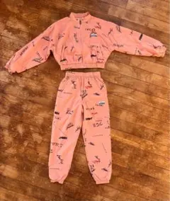 adidas ピンク グラフィック柄セットアップ　ブルゾン　パンツ