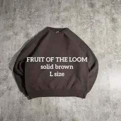 FRUIT OF THE LOOM無地ソリッドスウェット短丈ブラウンLサイズ