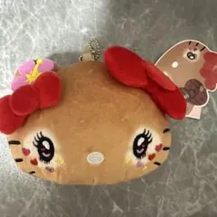 ハローキティ コギャル　ボールチェーン付き　ダイカットポーチ　バッグチャーム