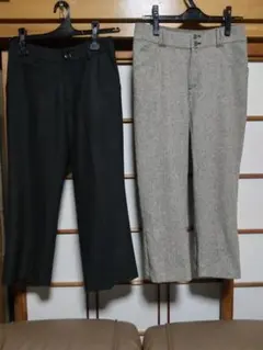 黒とグレーのカジュアルパンツセット(秋、冬物)