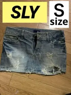 SLY♡ダメージ デニム ミニスカート Ｓ