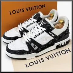 【美品】 ルイヴィトン 27.5㎝ LVトレイナー スニーカー モノグラムデニム