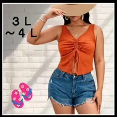 新品★３Ｌ～４Ｌ★前開きタンクトップ★大きいサイズ★H&M好きさん★