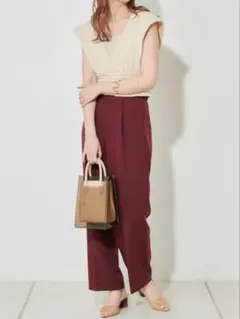 mystic　ハイウエストパンツ　ボルドー　美品