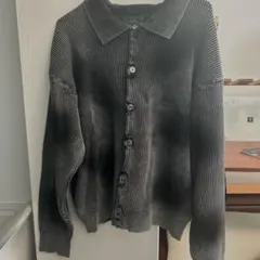 CLEL スプレー畦編みニットシャツカーディガン　グレー系　XS 完売品