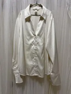 H&M 새틴 셔츠 긴팔 화이트