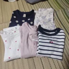 プティマイン　女の子100cm長袖カットソー 5枚セット