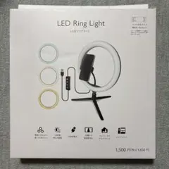 3COINS LEDリングライト スマホスタンド付き