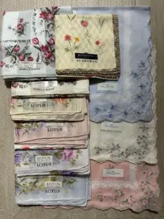 ハンカチセット（Burberry, Lotus, Balenciaga）　10枚