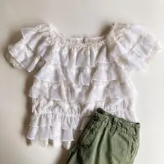 used レトロ レース フリルトップス 古着 ヴィンテージ vintage