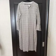 チェック柄 ロングワンピース ゆったり ナチュラル 長袖のサムネイル