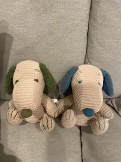 スヌーピー ぬいぐるみ　コーデュロイ　2個セット