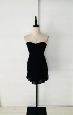 黒 ストラップレス フレアドレス / Black tube dress