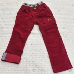 110cm 美品 ワインレッド 長ズボン 折り返し裾 ダブルビー ミキハウス