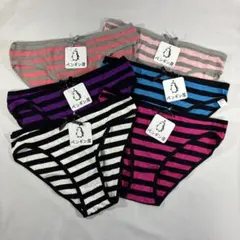 レディース 綿 ショーツ ボーダー 6枚セット Mサイズ相当
