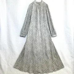 Mouth Valley 花柄ロングワンピース M アイボリー 小花柄 ドット