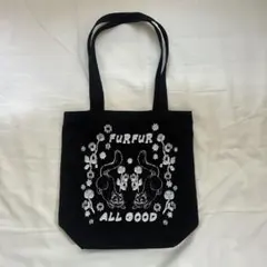 FURFUR トートバッグ 猫柄 ブラックのサムネイル