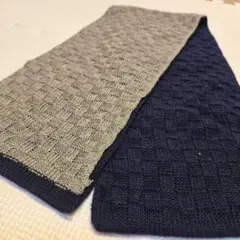 リバーシブルマフラー グレー ネイビー